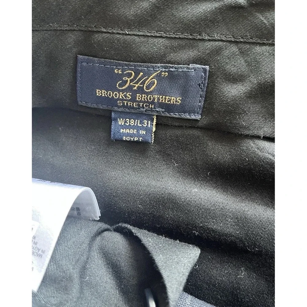 Brooks‎ Brothers Suit Men's 43L Black Pinstripe 2-Piece 38/31 Pants 346 Stretch